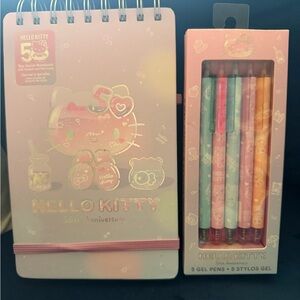 Hello Kitty 50th Anniversary Pink Notebook and Gel Pen Set